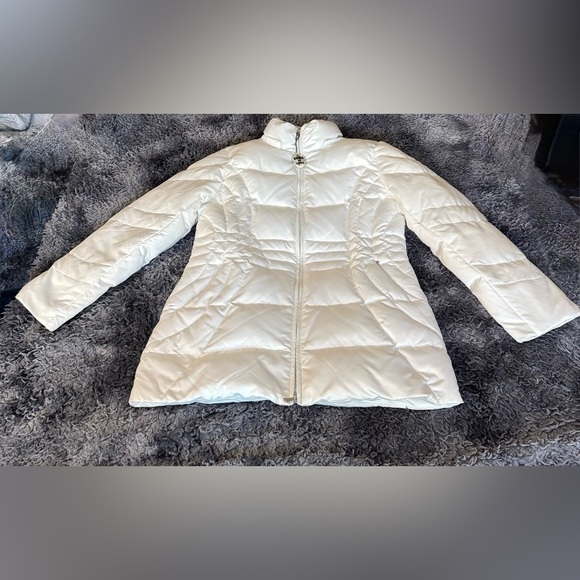 St. John's Bay Jackets & Blazers - St. John's Bay White Quilted Packable Puffer Coat